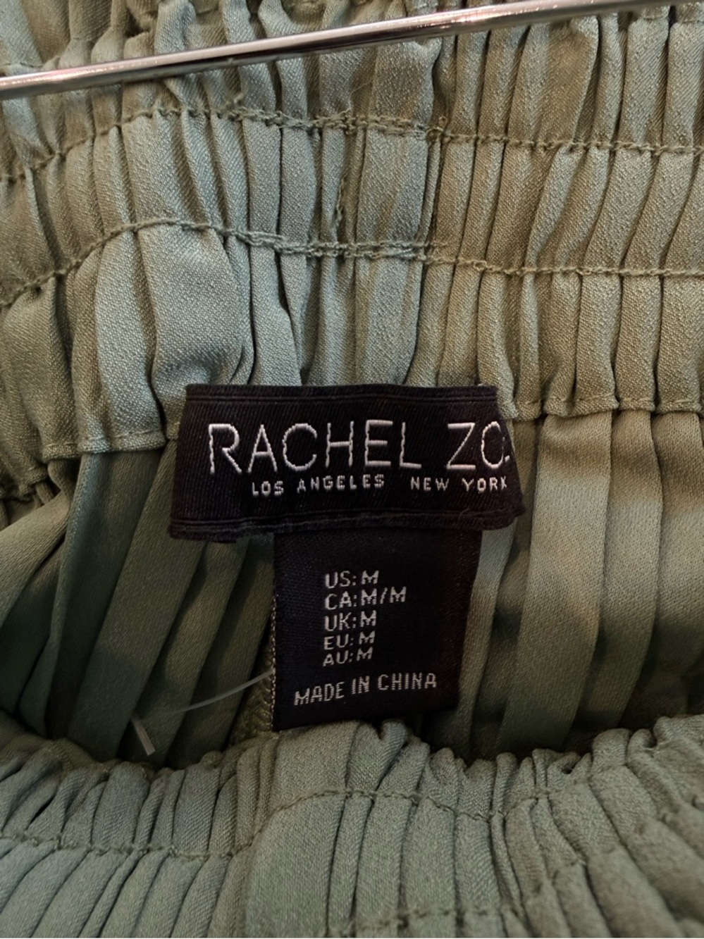 Rachel Zoe Pleated Wide-Leg Pants in Sage - Picture 4 of 4